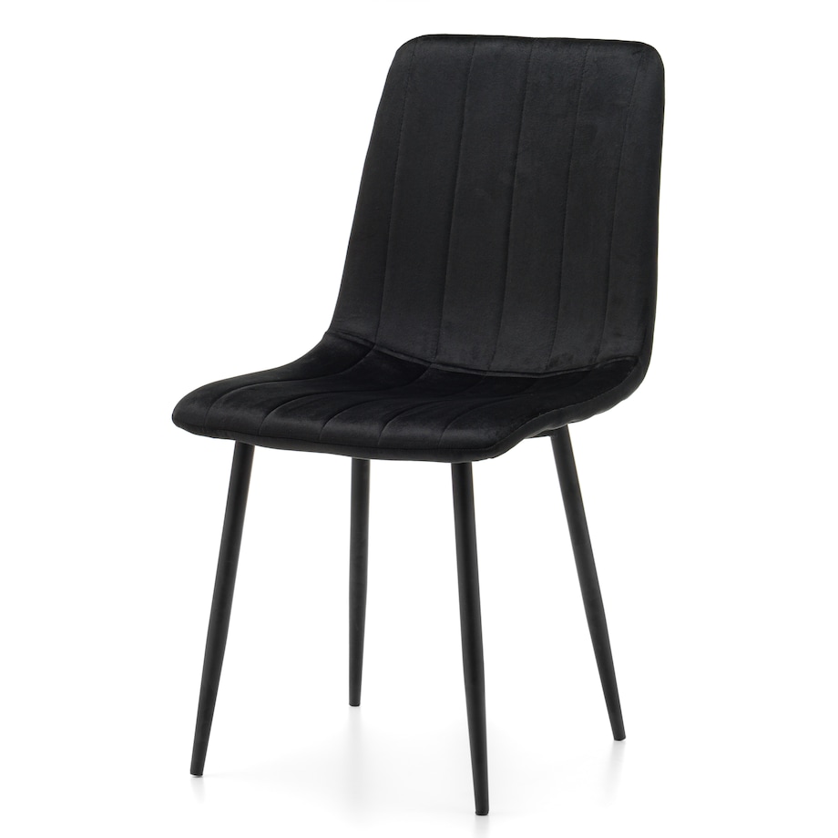 Krzesło tapicerowane welurowe do salonu jadalni GELA czarna
