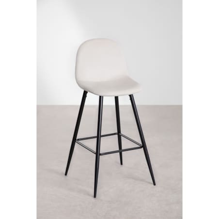 Krzesło barowe sztruksowe, metalowe nogi 75 cm Glamm