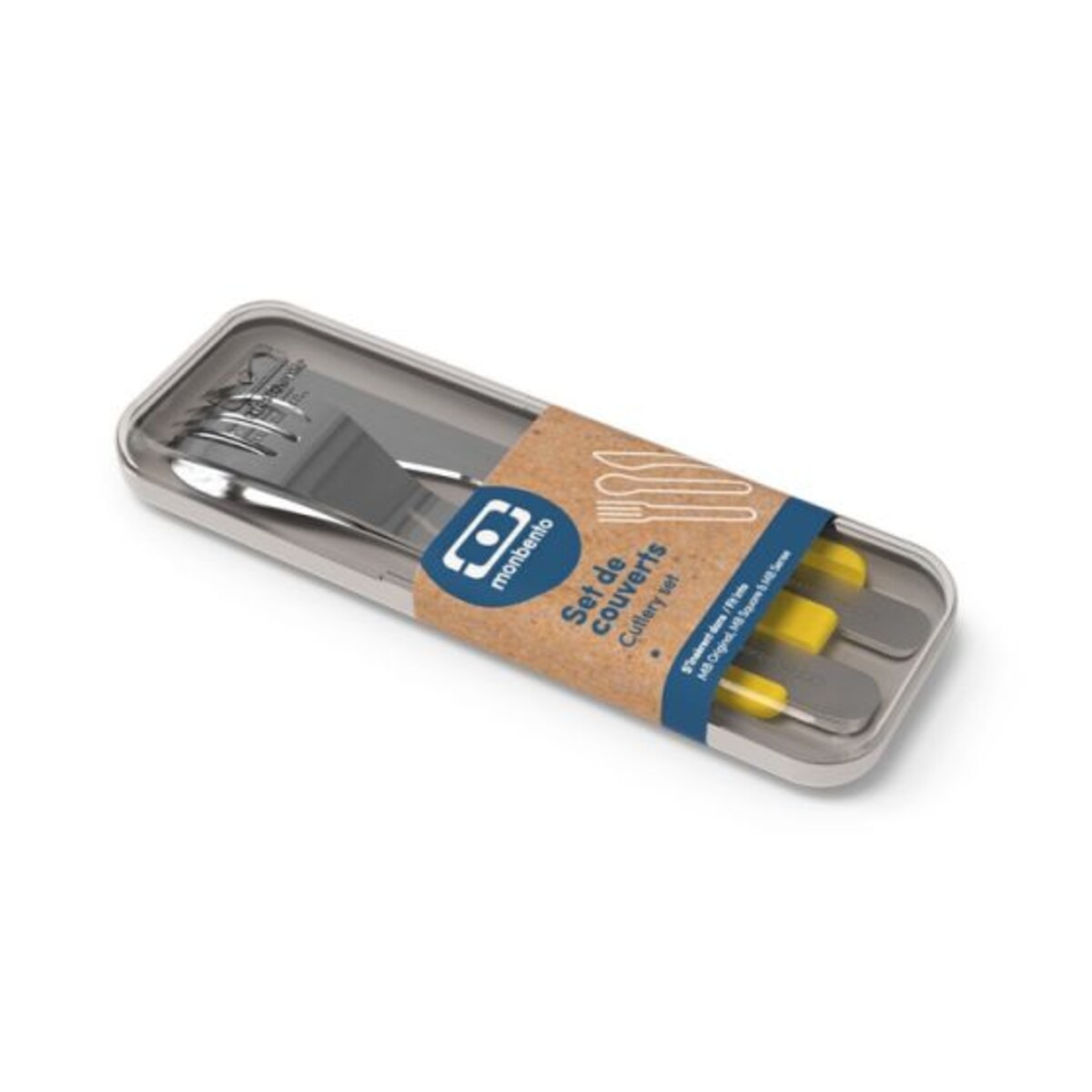 Zestaw sztućców podróżnych (żółtych) Slim Box Monbento
