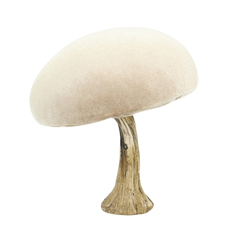 Dekoracja Velvet Mushroom 12 cm beige, 11x12 cm