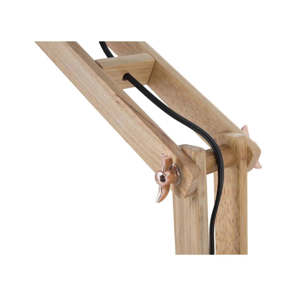 Lampka biurkowa regulowana drewniana miedziana SALADO