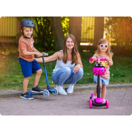 Hulajnoga trójkołowa balansowa dla dzieci 3w1 Ricokids Buggy różowa