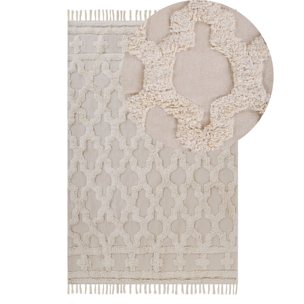 Dywan bawełniany 140 x 200 cm beżowy SULUOVA