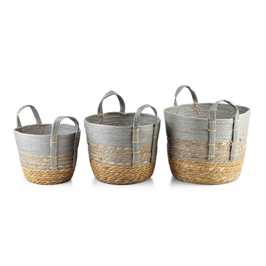 BALI Komplet 3 koszy 33x33xH:26/28x28xH:23/23x23xH:20cm