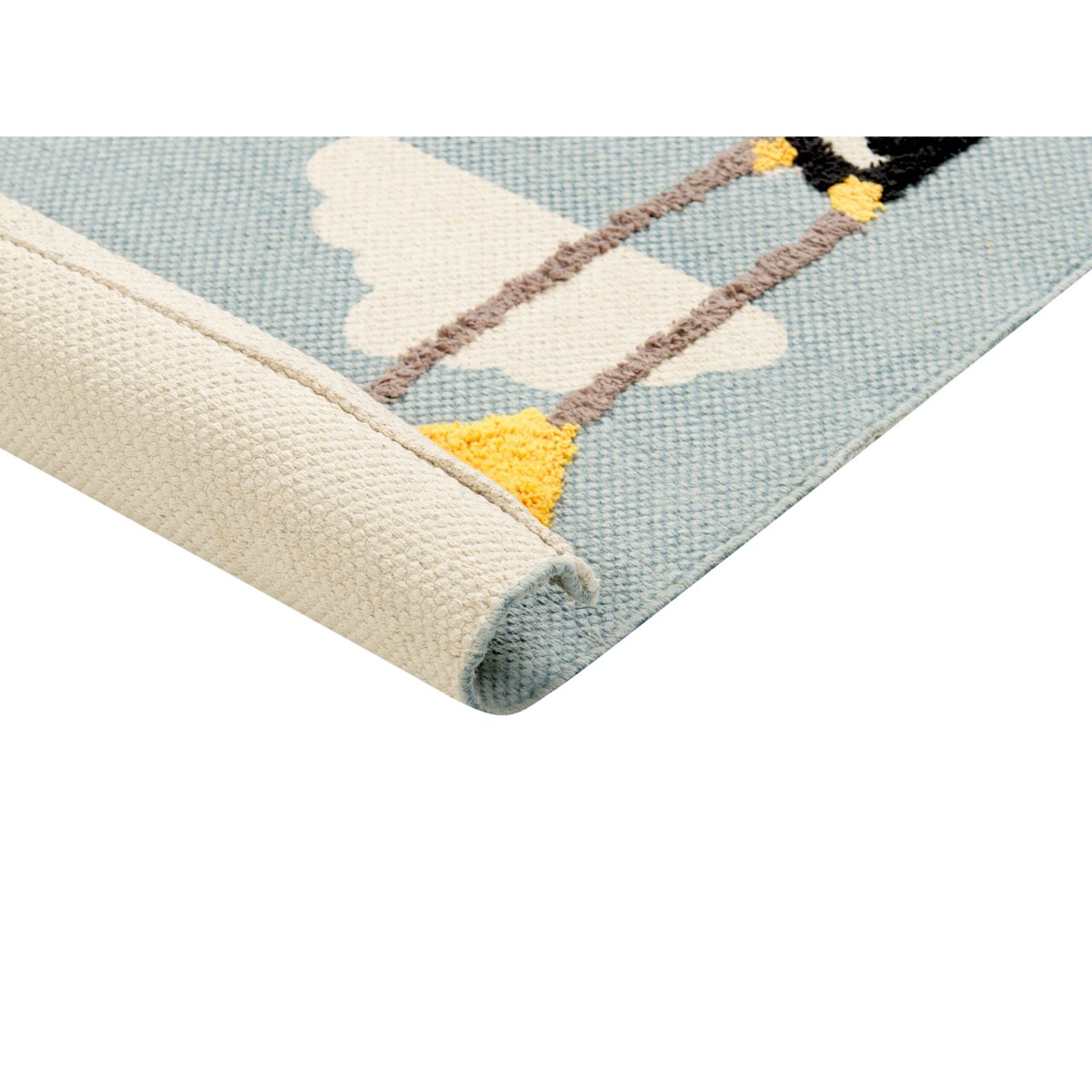 Dywan dziecięcy bawełniany motyw niedźwiedzia polarnego 80 x 150 cm wielokolorowy BARUS