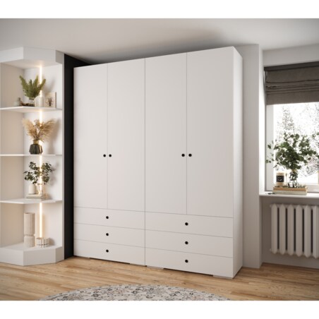 Garderoba wysoka do przedpokoju INOVA 2 Z16 biały+czarny