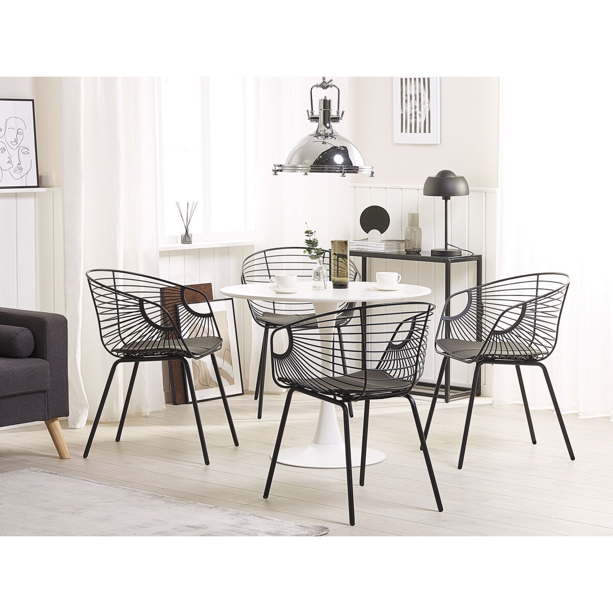 Zestaw 2 krzeseł do jadalni czarny HOBACK