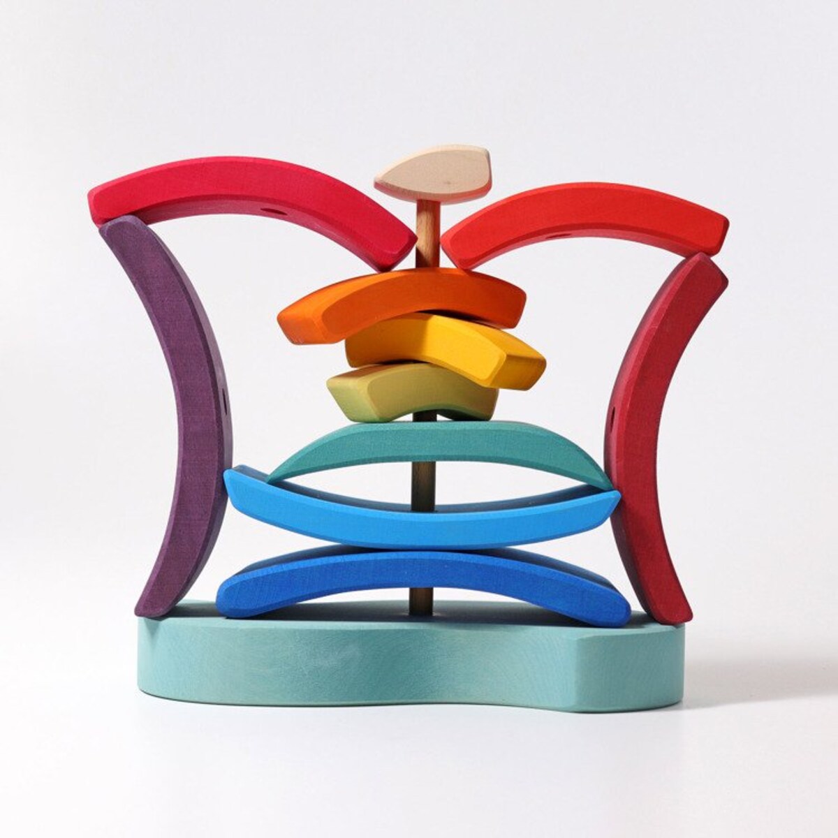 Wieża drewniana dla dzieci Łódka - klocki Grimm's kolorowe 1+