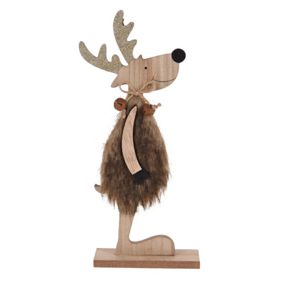 FIGURKA RENIFER patrzący w prawo Z DREWNA święta