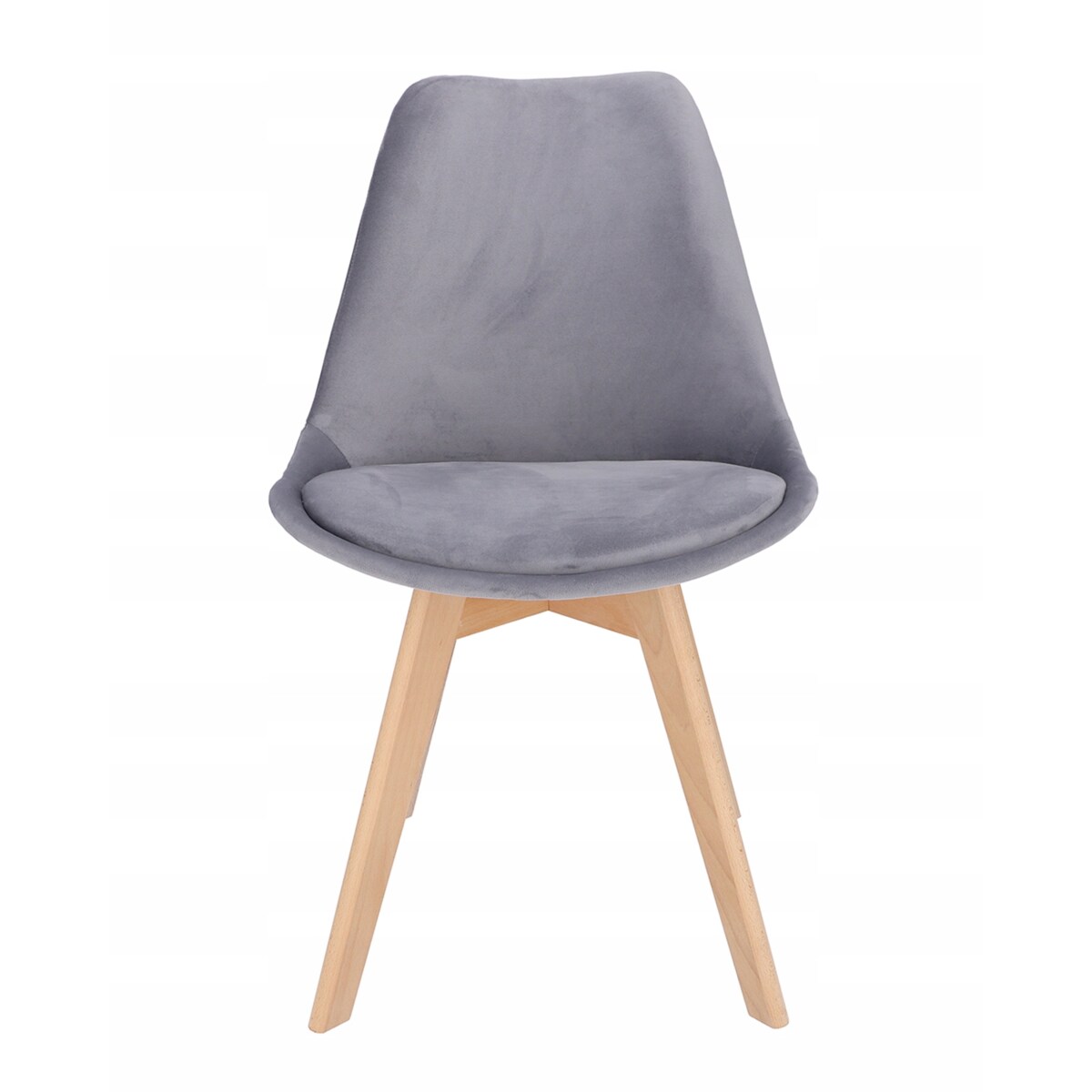 Krzesło tapicerowane welurowe BARI szare