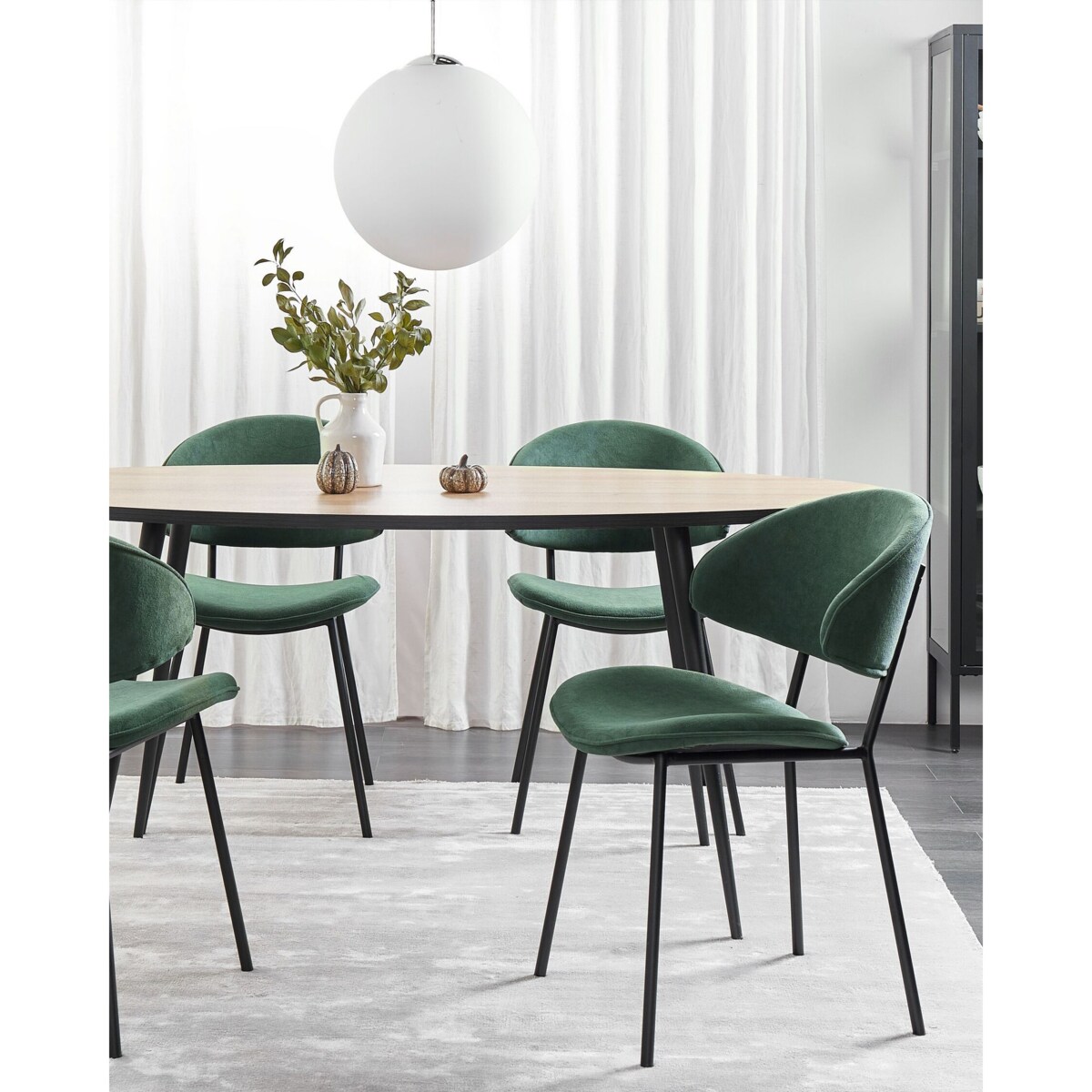 Zestaw 2 krzeseł do jadalni zielony KIANA