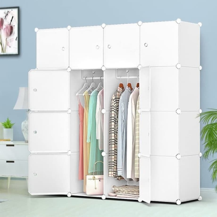 Szafa modułowa garderoba szafka regał półka biała duża