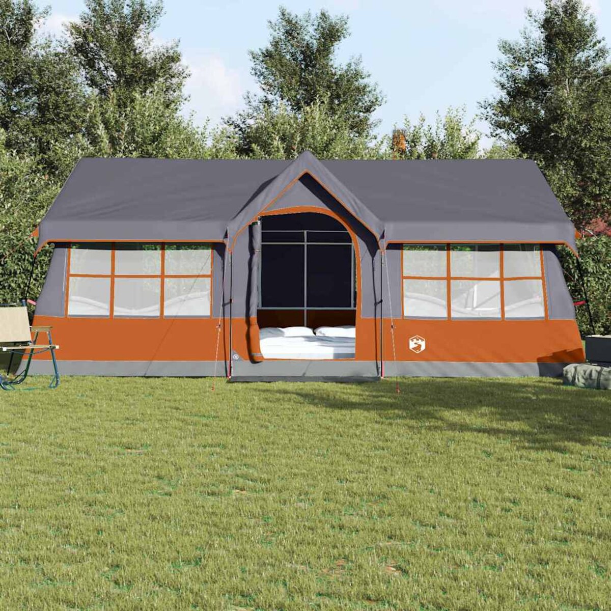 vidaXL Namioty Szary i pomarańczowy 622 x 295 x 238 cm Poliester