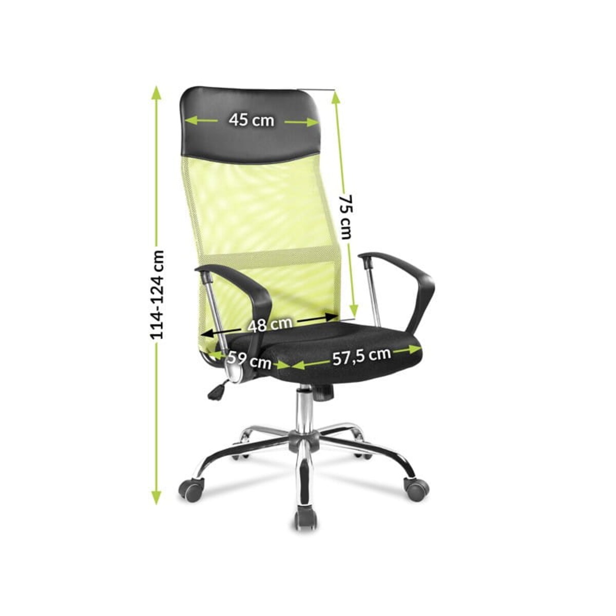 OBROTOWY FOTEL DO BIURKA Z SIATKÄ„ MESH W KOLORZE ZIELONYM