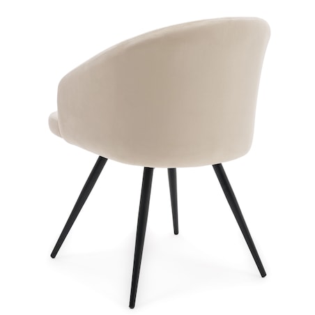 Krzesło tapicerowane obrotowe welurowe do salonu MODENA beżowe