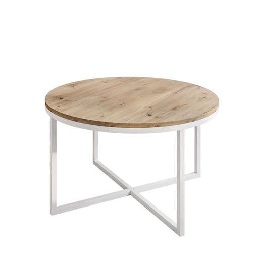 Okrągły stolik kawowy CIRI-X biały dąb artisan