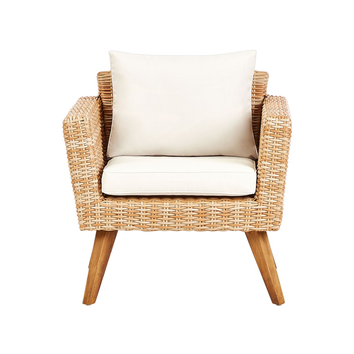 Zestaw wypoczynkowy dla 4 osób Technorattan Złamana biel VITTORIA