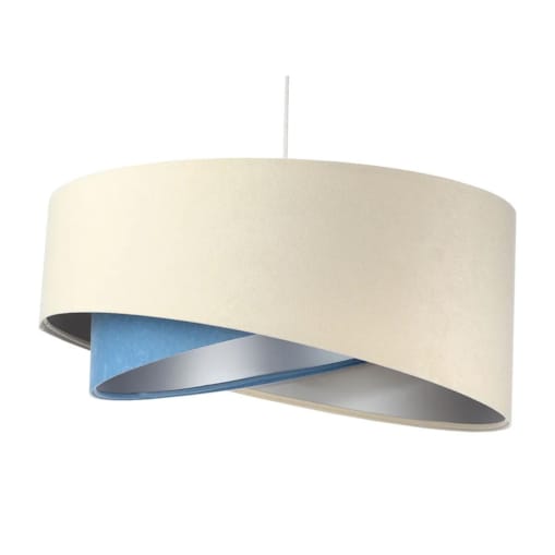 Lampa wisząca BEIGE beżowa/niebieska/srebrna