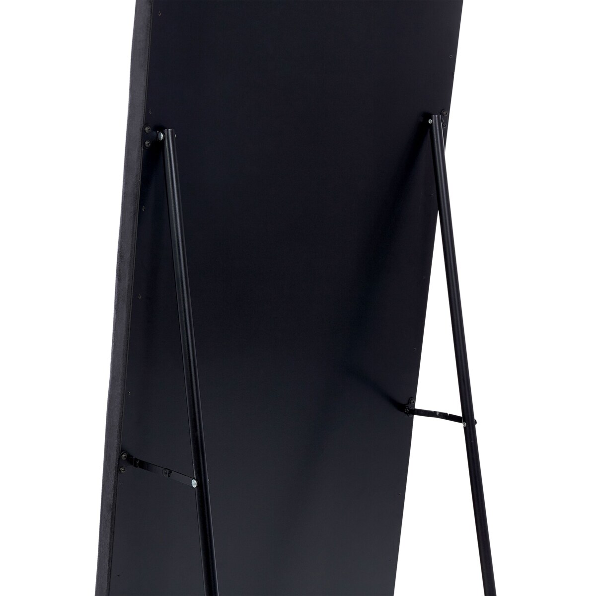 Lustro stojące welurowe 50 x 150 cm szare ANSOUIS