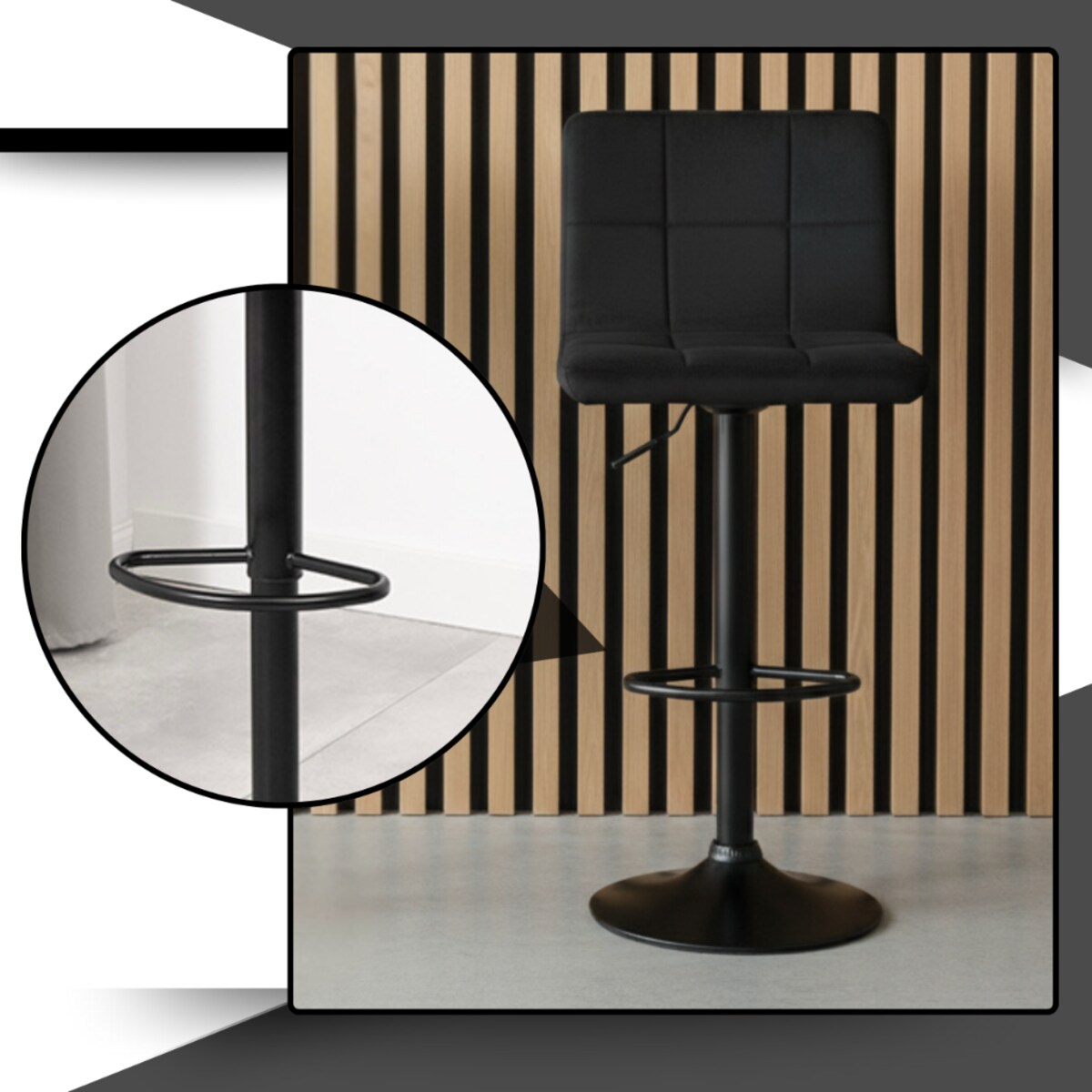 Hoker czarny do kuchni wyspy nowoczesny