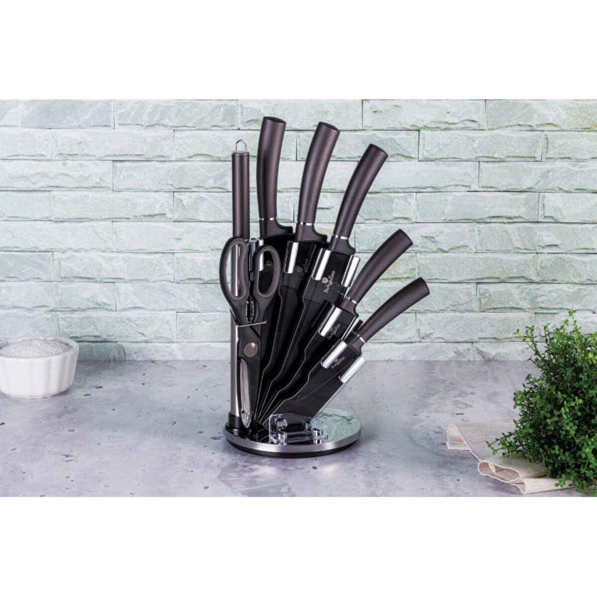 Zestaw 8 elementowy noże, nożyce, ostrzałka BH-2685