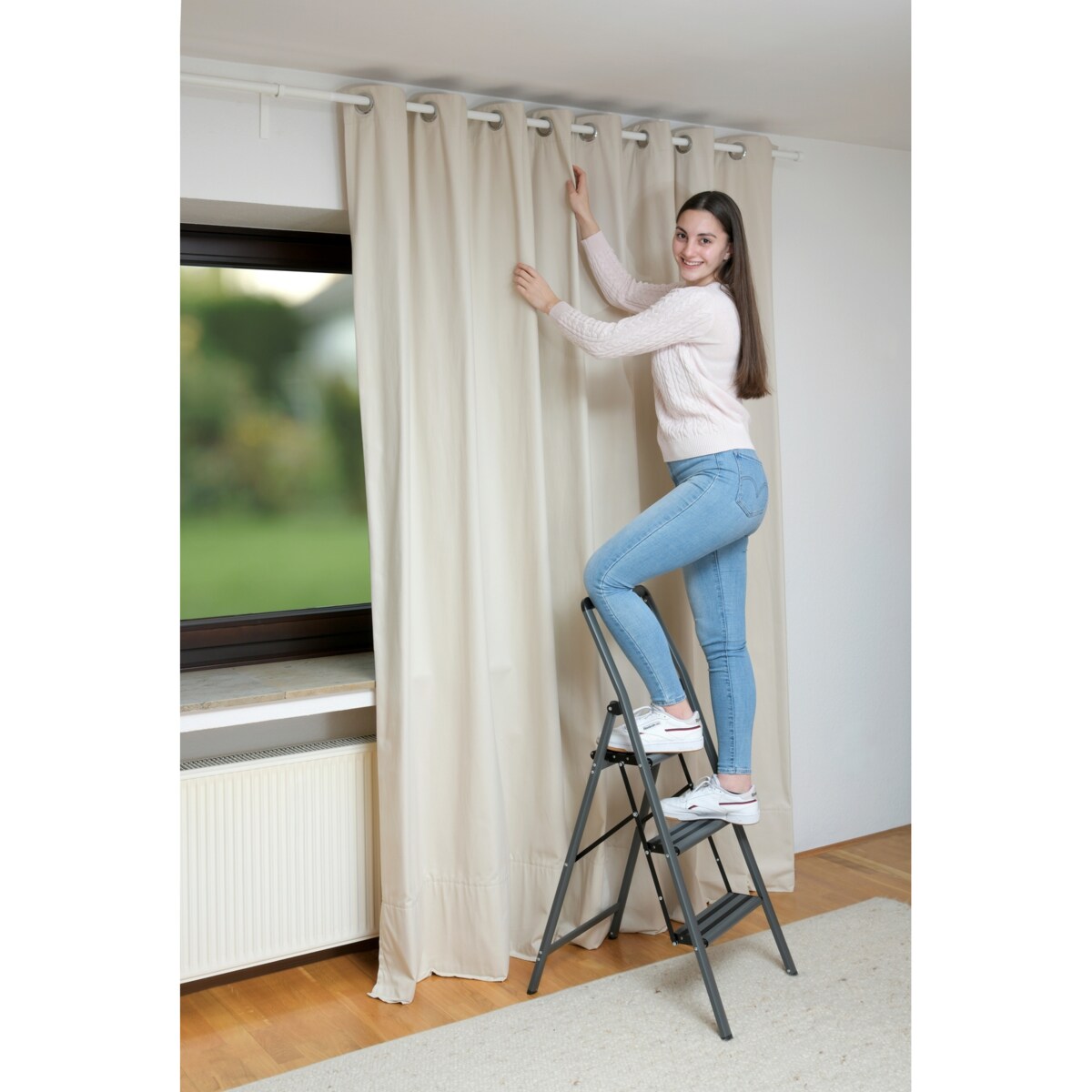 Aluminiowa drabina, 3-stopniowa, WENKO