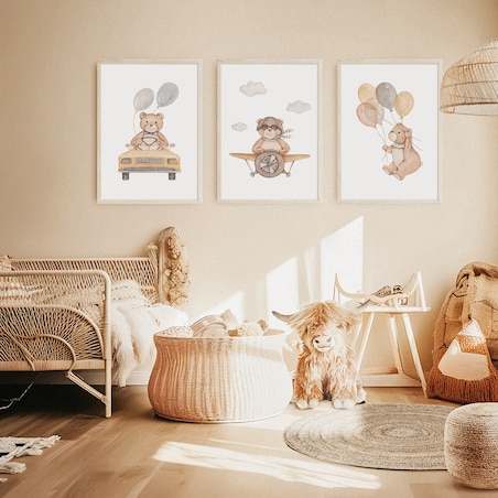 3 x plakat dla dzieci | zestaw z misiami 40x50