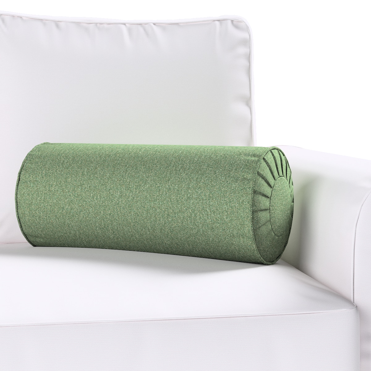 Poduszka wałek z zakładkami, zielony melanż, Ø20 x 50 cm, Amsterdam