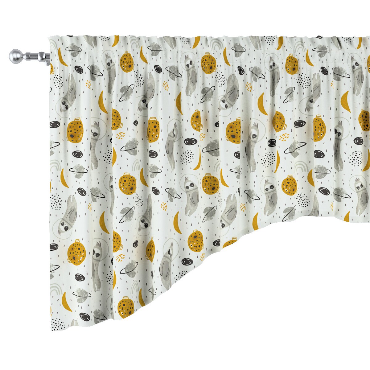 Lambrekin łuk 150x75 biało-szara