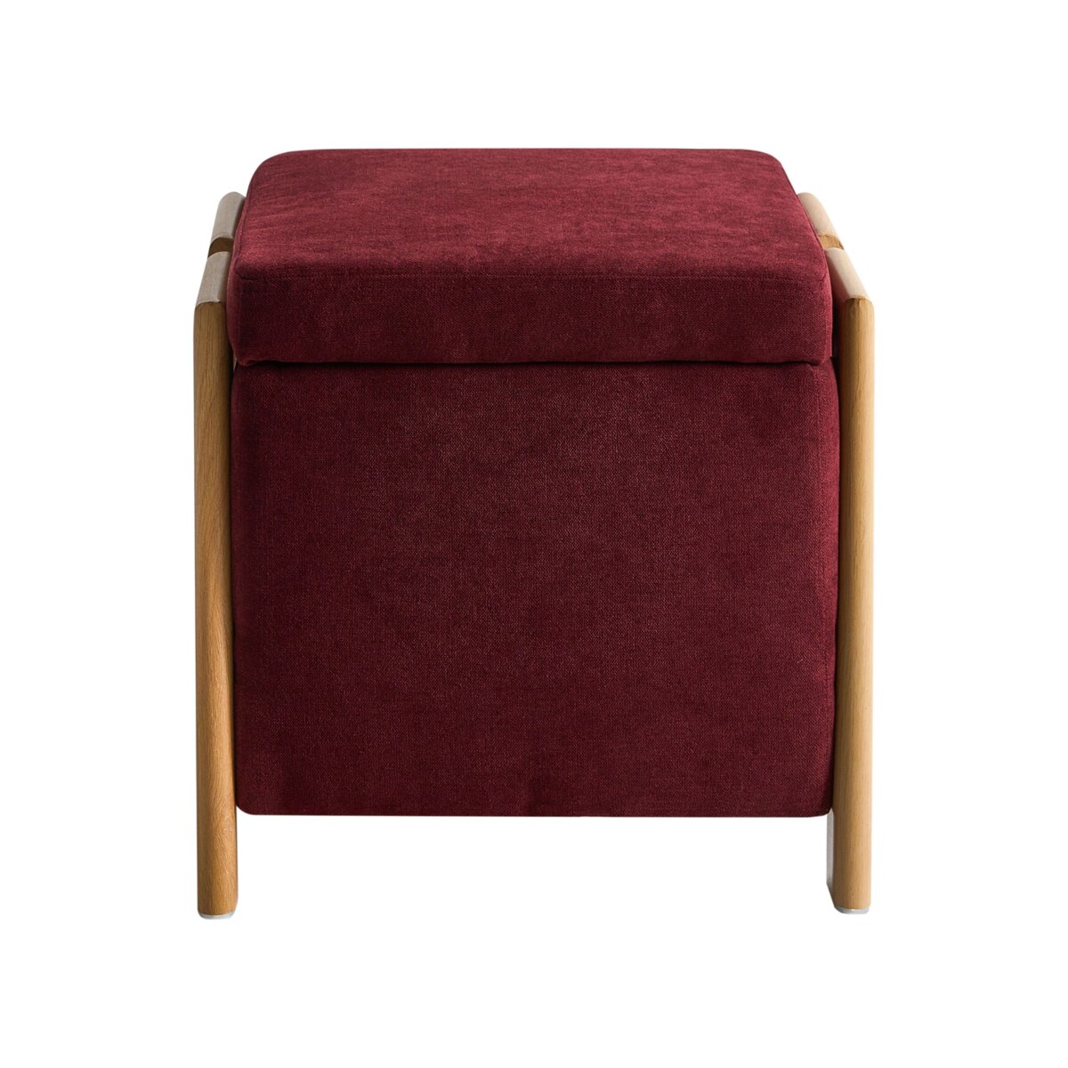 Puf ze schowkiem EDLAND Burgundowy