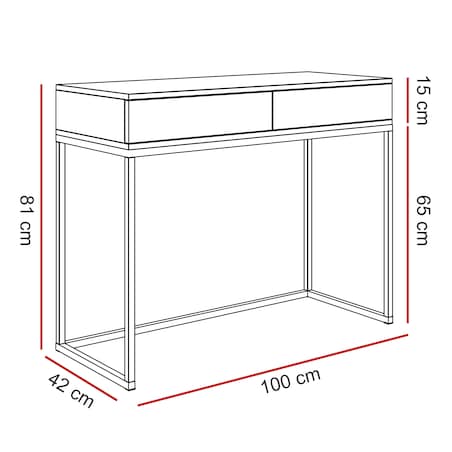 Konsola BLANCO LOFT 100x42x81 cm, biały połysk, kryształowy uchwyt
