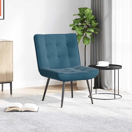 vidaXL Fotel relaksacyjny niebieski 64x74x84 cm aksamit