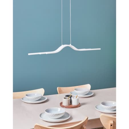 Lampa wisząca LED metalowa biała HONGU