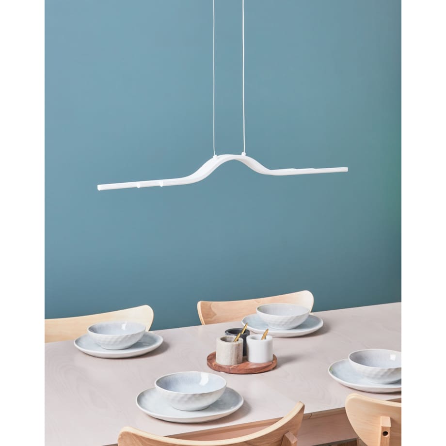 Lampa wisząca LED metalowa biała HONGU