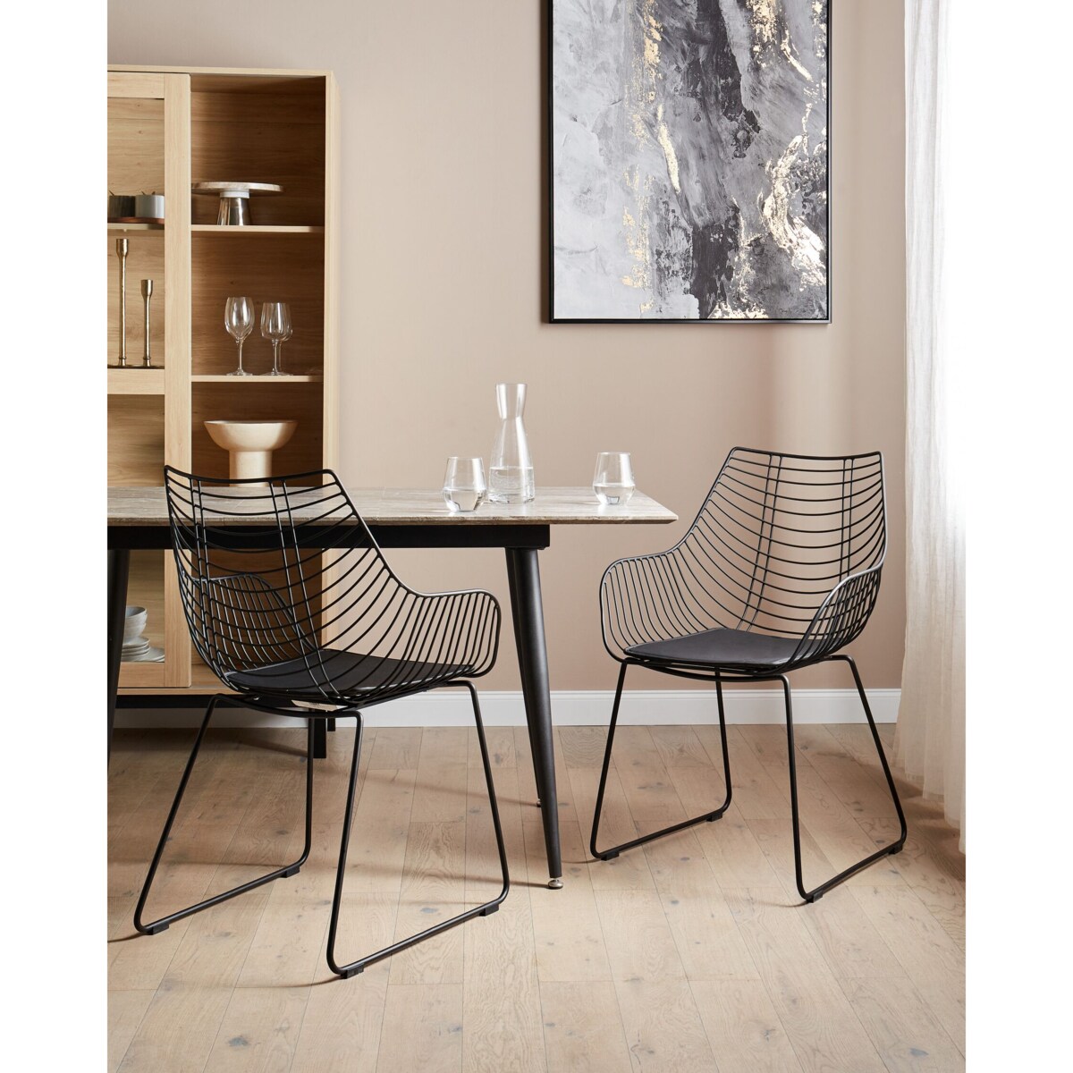 Zestaw 2 krzeseł do jadalni czarny ANNAPOLIS