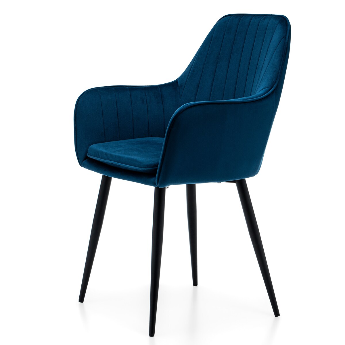 Krzesło tapicerowane EMILIA granatowy welur salon jadalnia