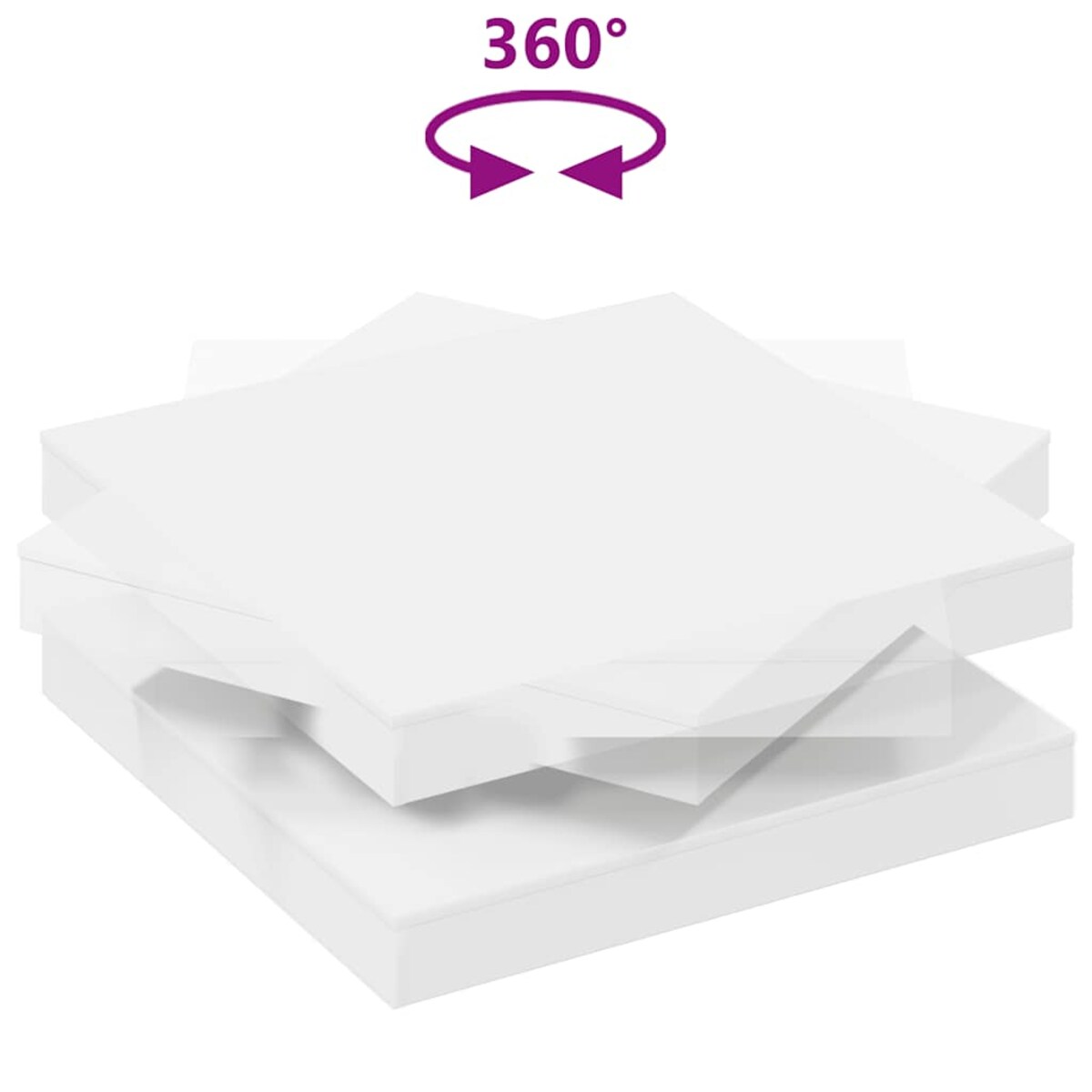vidaXL Stolik kawowy obrotowy 360 stopni biały 90x90x34,5 cm