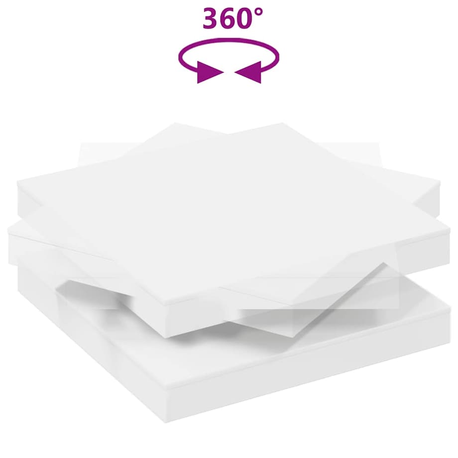 vidaXL Stolik kawowy obrotowy 360 stopni biały 90x90x34,5 cm