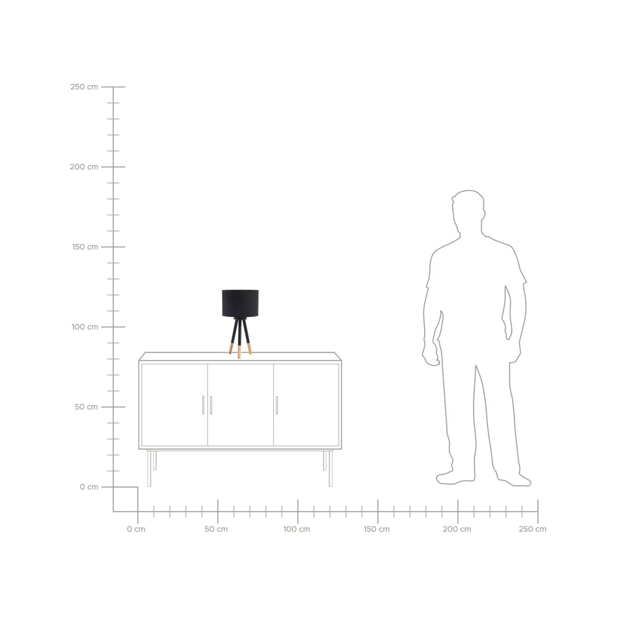 Zestaw 2 lampek nocnych drewniany czarny TOBOL