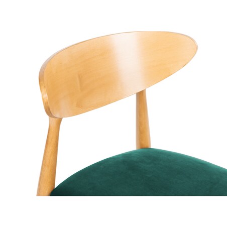 KONSIMO RABI drewniane krzesło dąb ciemnozielony welur