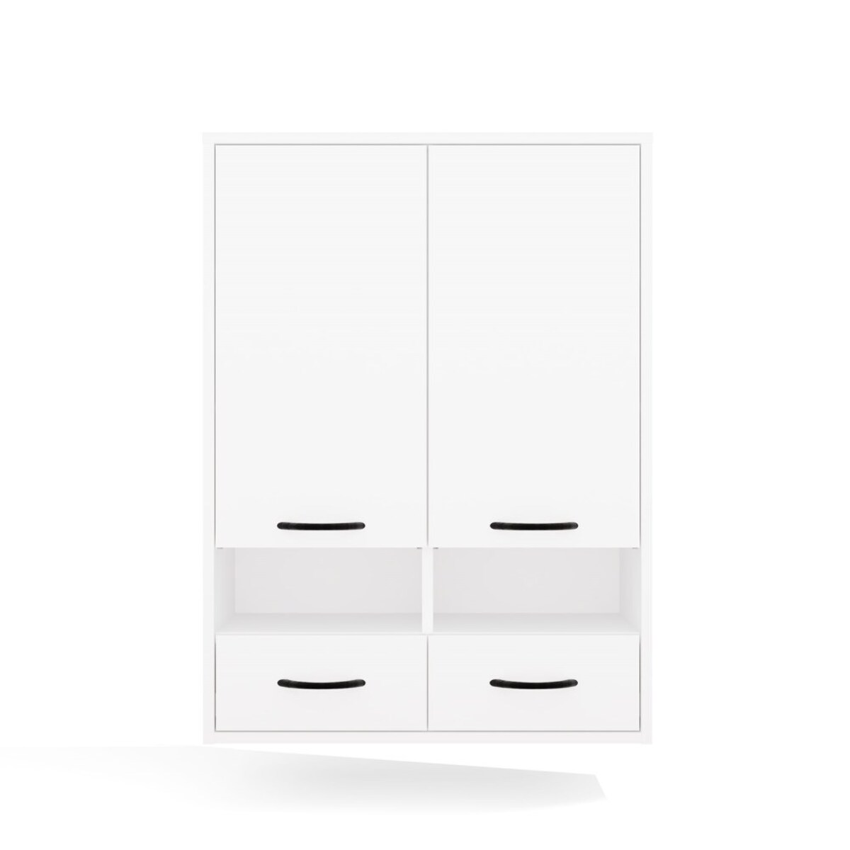 Szafka Łazienkowa Wisząca NINA W2D2P2S BIAŁY Regał 2 Drzwi 8 Półek 2 Szuflady