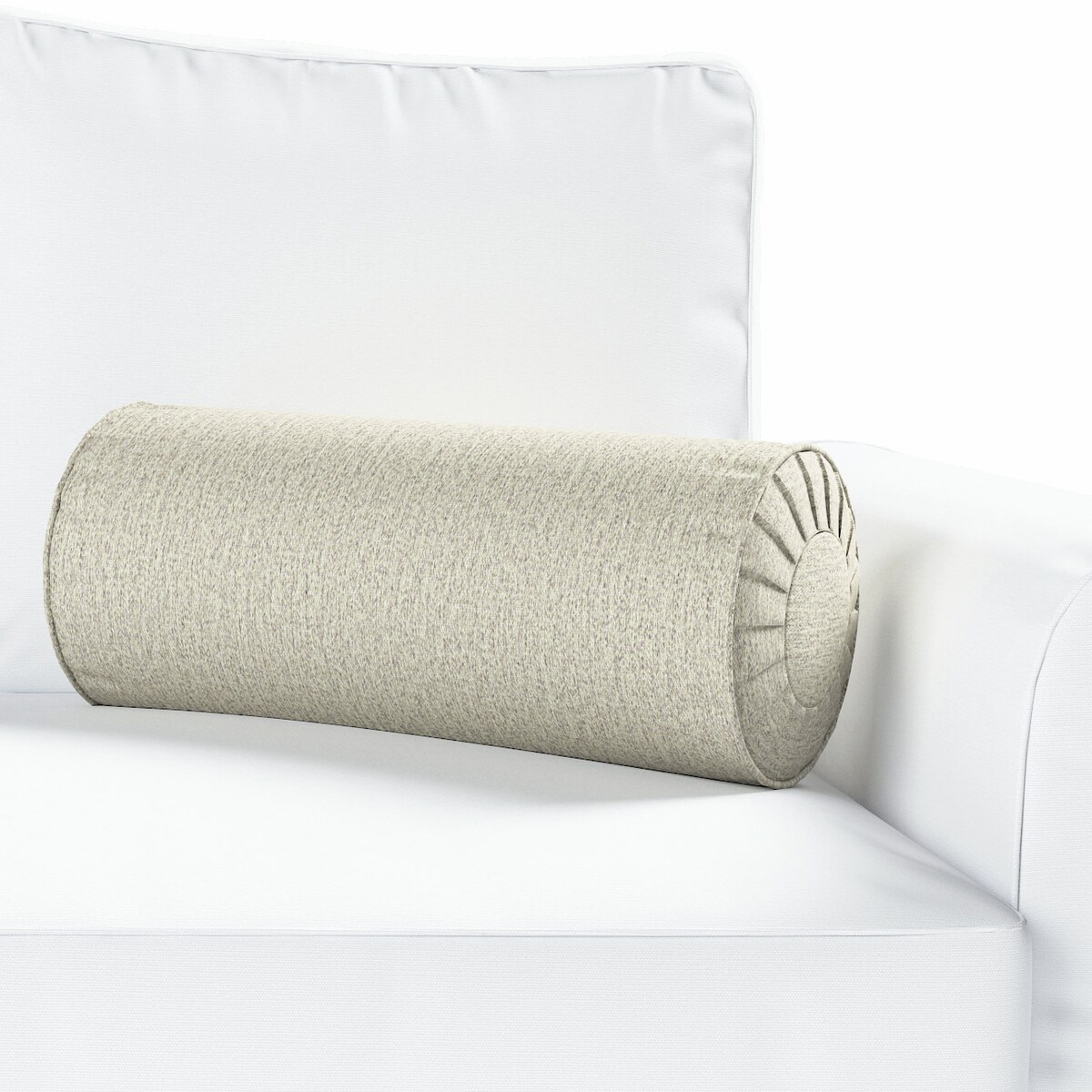 Poduszka wałek z zakładkami, piaskowy, Ø20 x 50 cm, Madrid