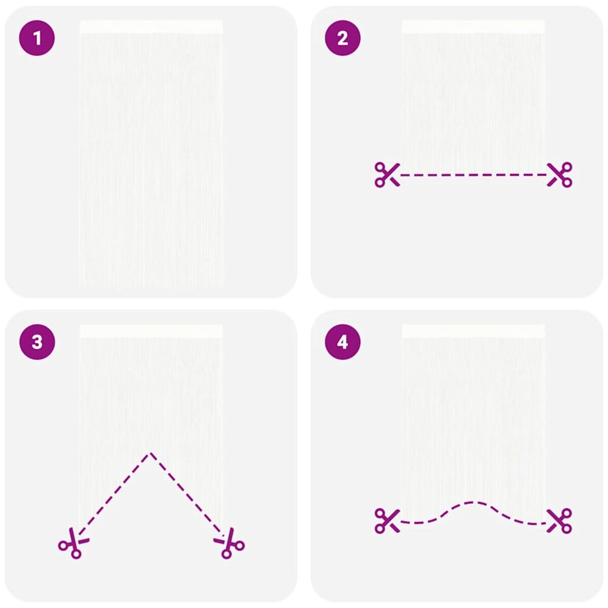 vidaXL Zasłony sznurkowe, 2 sztuki,  100 x 250 cm, białe