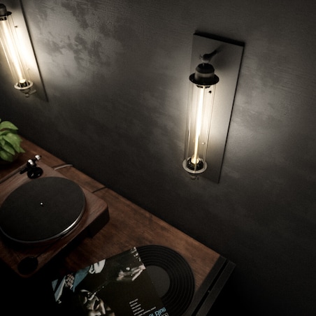 Industrialna lampa ścienna York czarna do przedpokoju