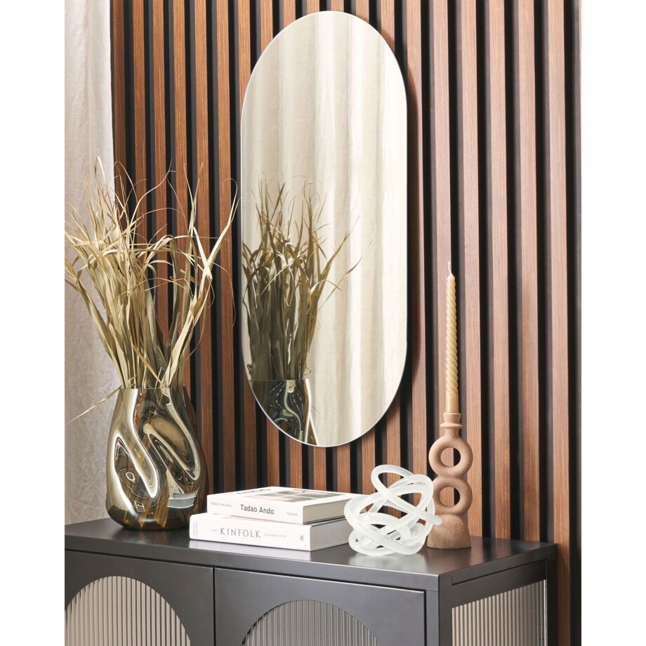 Owalne lustro ścienne 40 x 80 cm srebrne ALFORTVILLE