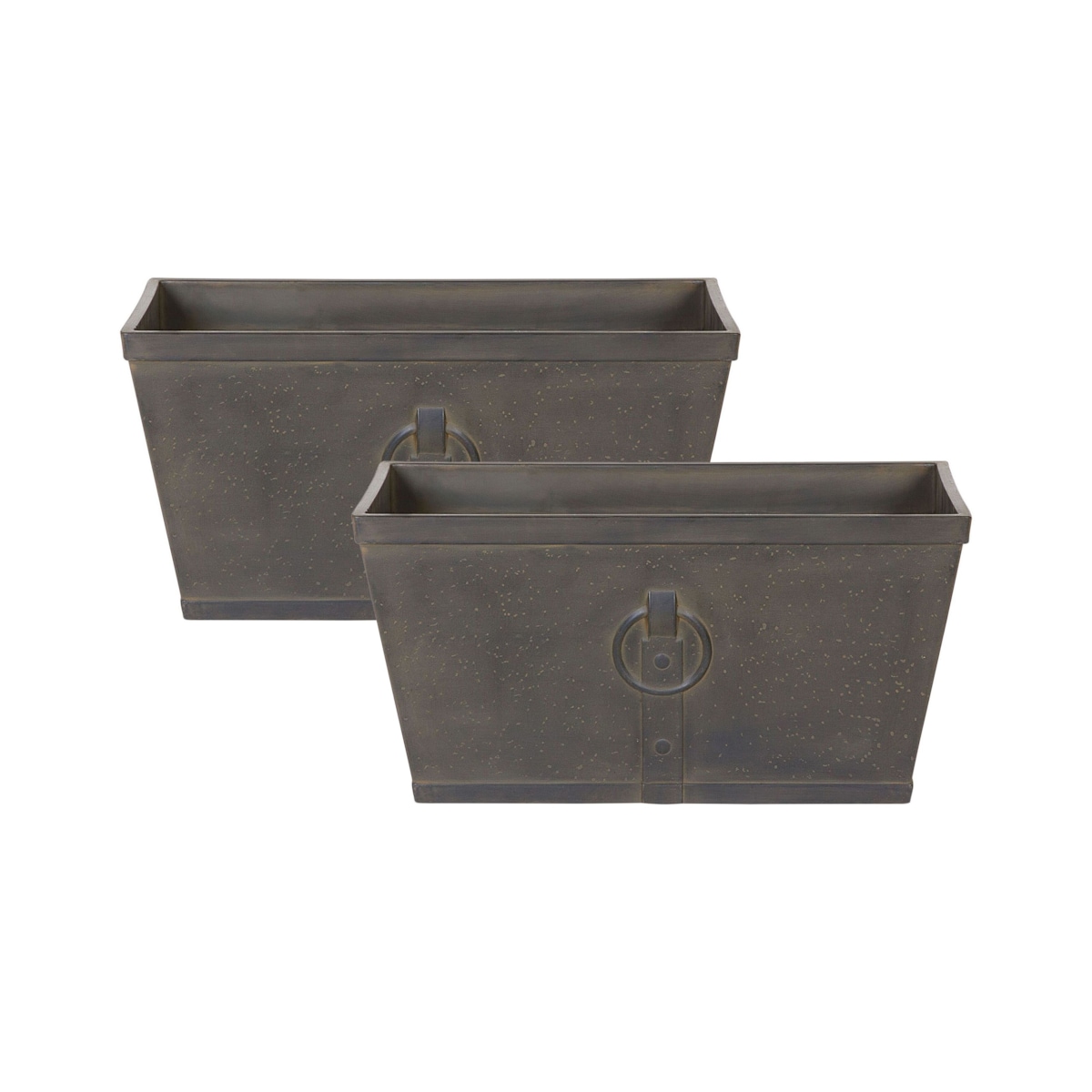 Zestaw 2 doniczek PORIA Kamień 60 cm Brązowy