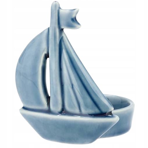 ŚWIECZNIK NA TEALIGHT CERAMICZNY ŁÓDKA MARYNISTYKA DEKORACJA DO DOMU SALONU