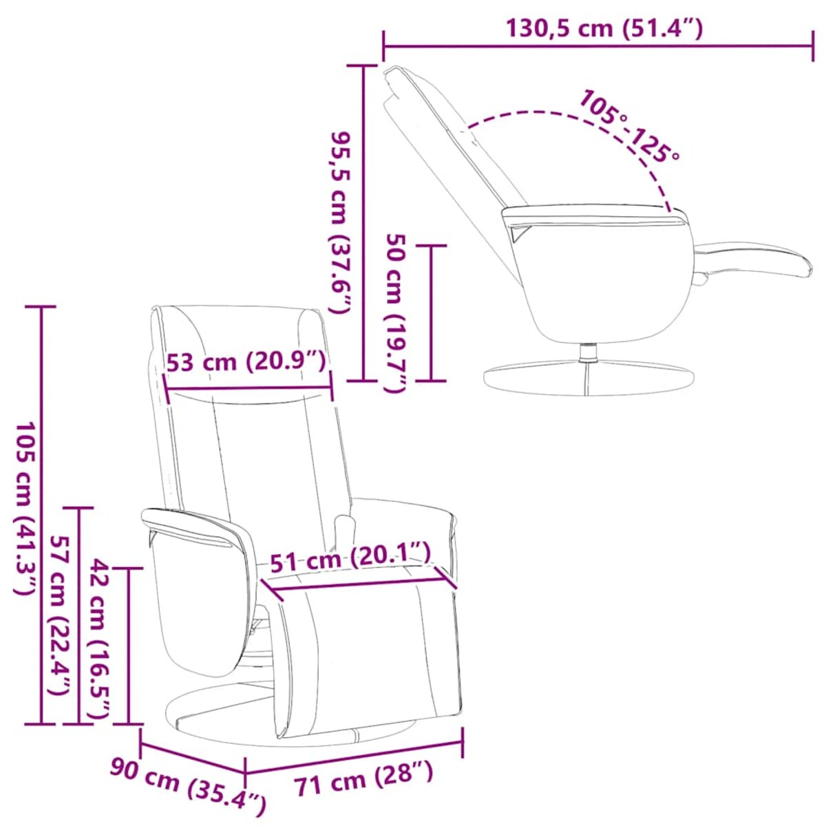 vidaXL Rozkładany fotel masujący z podnóżkiem, czarny, sztuczna skóra