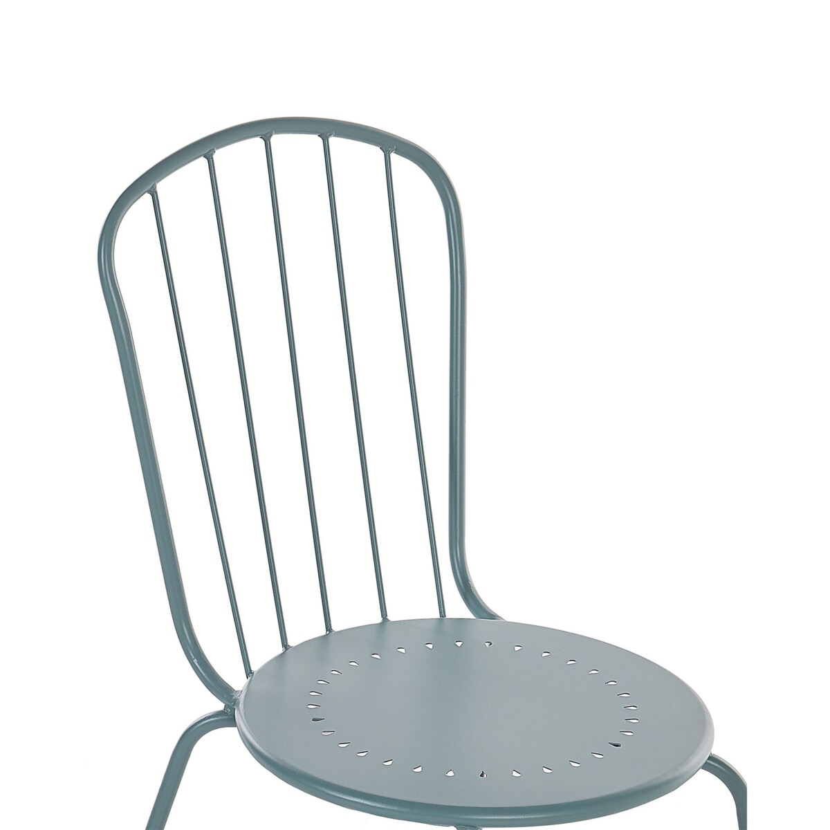 Zestaw 8 krzeseł ogrodowych metalowy jasnoniebieski CALVI