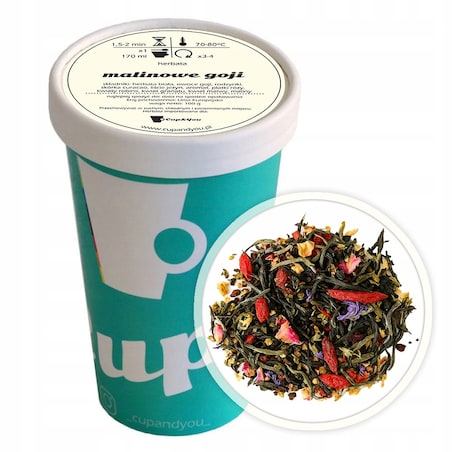 Herbata biała MALINOWE GOJI maliny liście jeżyn owoce goji rodzynki 100g